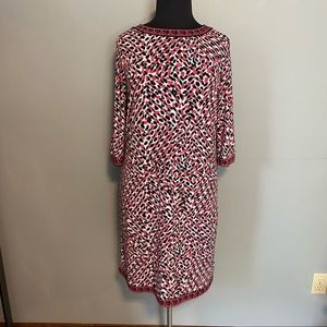 DANA BUCHMAN geo print long sleeve sheath dress